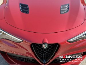  Alfa Romeo Stelvio Hood Air Vent Trim Kit - Quadrifoglio - Carbon Fiber